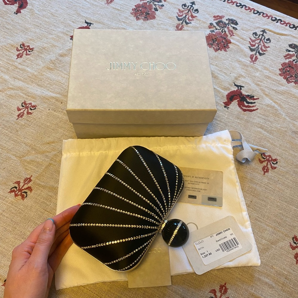Cloyd Satin Sunburst Jimmy Choo Clutch - Picture 3 of 6